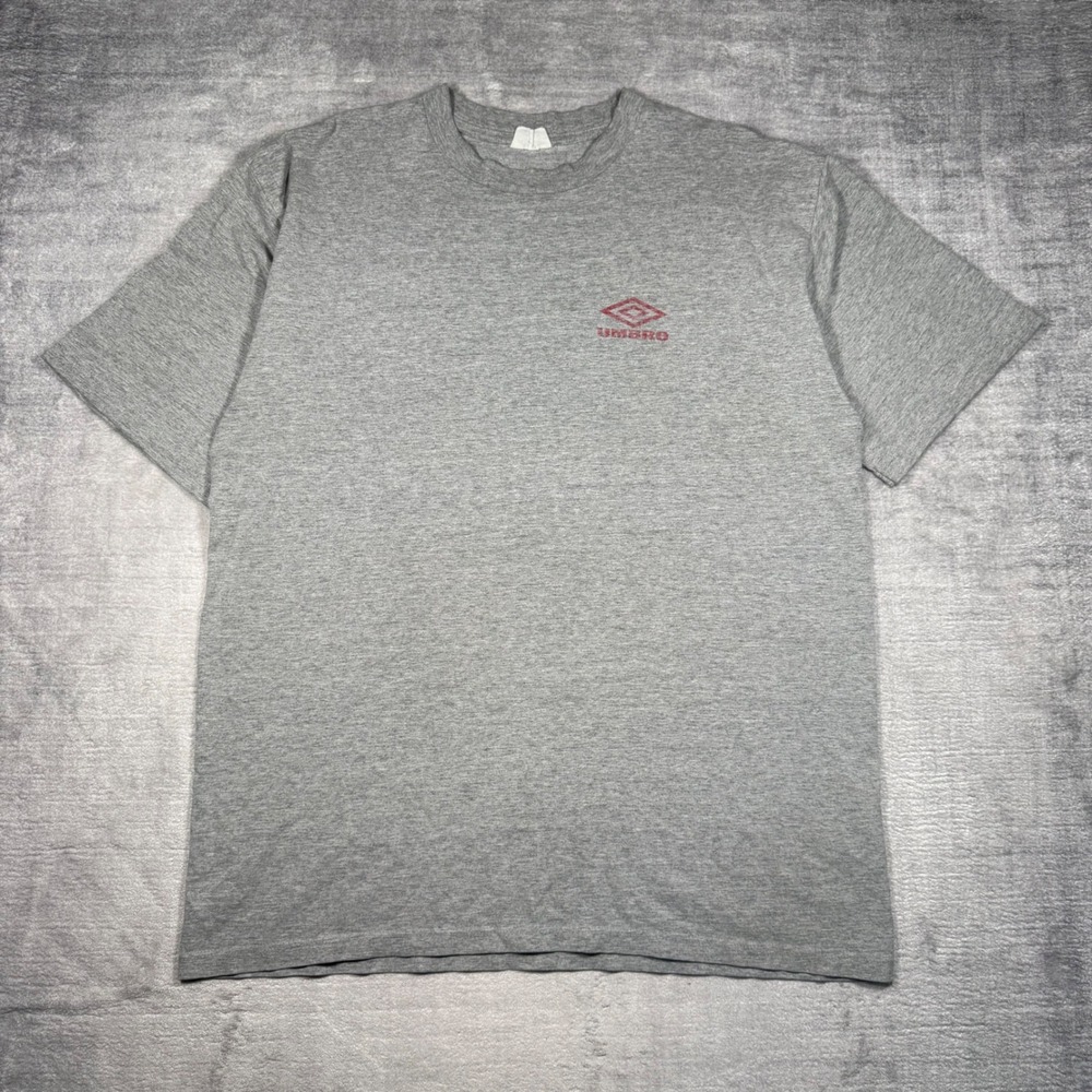 Umbro Shirt Mens Large Gray Vintage 90s Blood Donor Clinic Soccer